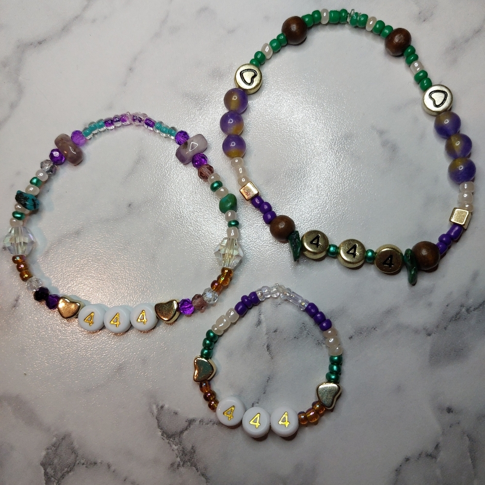 Handmade bracelet, ring, and necklace sets